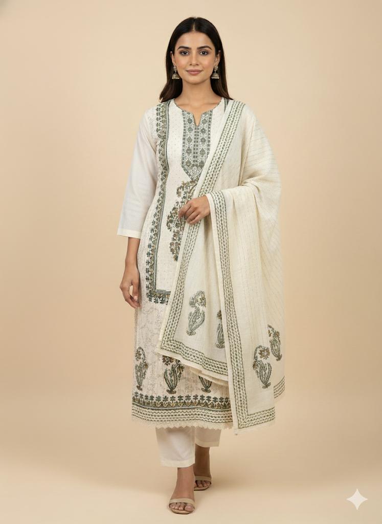 Pure Cotton Printed Suit Set – 4 Elegant Color Variants | Hrvastraa Collection