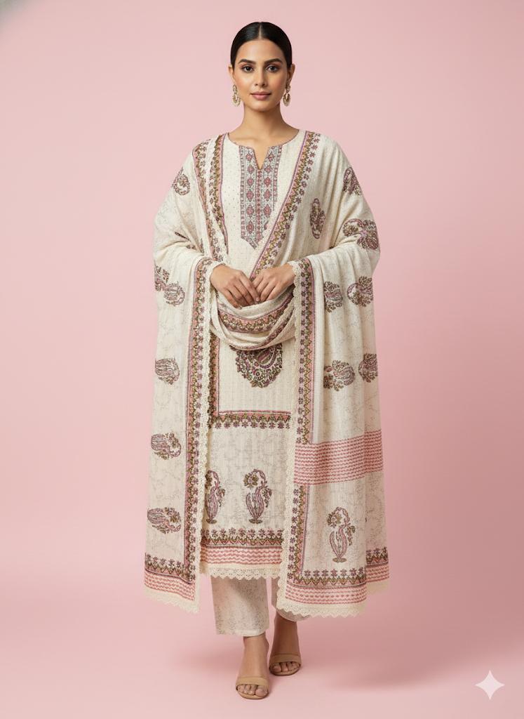 Pure Cotton Printed Suit Set – 4 Elegant Color Variants | Hrvastraa Collection