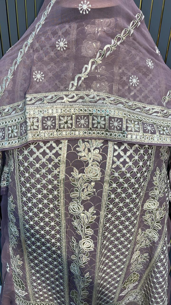 Premium Georgette Suit, featuring exquisite Gota Patti and Jaldani embroidery