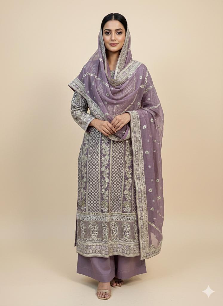 Premium Georgette Suit, featuring exquisite Gota Patti and Jaldani embroidery