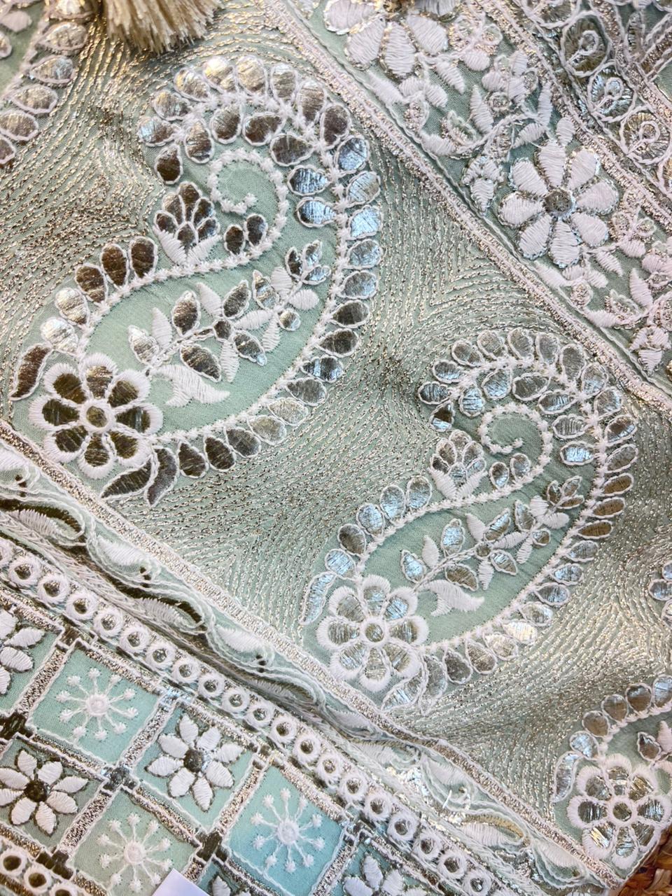 Premium Georgette Suit, featuring exquisite Gota Patti and Jaldani embroidery